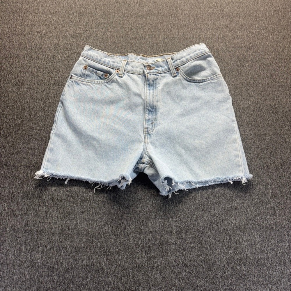 Vintage Levis 512 Shorts Womens 13 Blue Cutoffs Slim High Rise Light Wash Denim